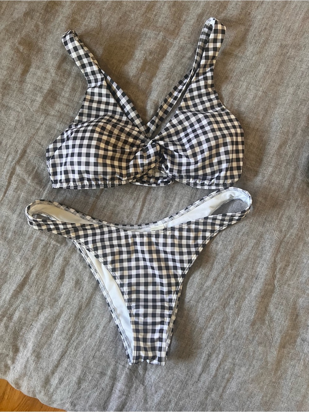 Hollister Black & White Gingham Bikini Set